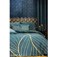 Pościel 160x200 cm z makosatyny bawełnianej kolor turkusowy, złoty z wzorem fantazyjnym LOTOS 4 Limited Collection