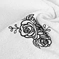 Zestaw ręczników bawełnianych na prezent 3 szt kolor biały,czarny z haftem z motywem róż 380g/m2 ROSALIA