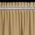 Zasłona welwetowa ciemnobeżowa, troczek w zestawie 140x300 cm taśma - ANTARA
