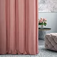 Zasłona szyta na taśmie 5 cm DORA - HIT różowa z miękkiej tkaniny o welurowej strukturze