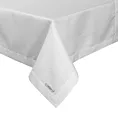 Obrus biały 145x280 cm ELLEN zdobiony drobnymi srebrnymi kropkami i elegancką listwą