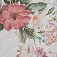 Obrus owalny naturalno, różowy 140x260 cm SUMMER 12 zdobiony nadrukiem letnich kwiatów