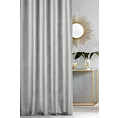 Zasłona szyta na taśmie 5 cm SAFARI srebrna z miękkiej welwetowej tkaniny w wytłaczany drobny wzór