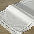 Bieżnik na stół biały 35x180 cm SILEN obszyty koronką