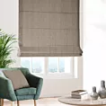 Roleta rzymska beżowo popielata z eleganckiej tkaniny w nieregularny drobny wzór
