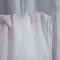 Firana szyta na przelotkach biała z miękkiej, matowej etaminy o naturalnym splocie, wykończona obciążnikiem