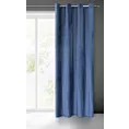 Zasłona granatowa z błyszczącego strukturalnego welwetu 140x250 cm przelotka - LUSSI