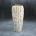 Wazon ceramiczny SAVANA 2 przecierany biało-złoty