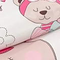 Pościel dziecięca dla dziewczynki 100x135 cm bawełniana kolor biały, różowy z misiem KIDS