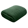 Koc 200x220 cm ciemnozielony miękki w dotyku z wytłaczanym wzorem w kosteczkę CINDY 2 Design 91