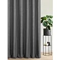 Zasłona szyta na flexach grafitowa z tkaniny blackout zaciemniającej w 100% o naturalnej strukturze