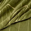 Koc 150x200 cm oliwkowy ze złotym nadrukiem z motywem liści kwiatu lotosu LILI 4