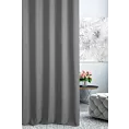 Zasłona szyta na taśmie 5 cm DORA - HIT szara z miękkiej tkaniny o welurowej strukturze