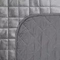 Narzuta welwetowa srebrna 220x240 cm pikowana metodą hot press w geometryczny wzór LUIZ 5 Design 91
