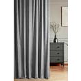 Zasłona szyta na taśmie 5 cm SAFIRA grafitowa z moherowej połyskującej tkaniny