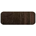 Ręcznik kąpielowy 70x140 cm bawełniany kolor brązowy z ozdobnym stębnowaniem 500 g/m2 POLA
