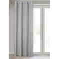 Zasłona srebrna z dodatkiem lnu w stylu eko 140x250 cm przelotka - LATIKA
