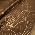 Bieżnik na stół brązowo, złocisty 35x220 cm welwetowy BLINK 13 z dużym wzorem lilii wodnej