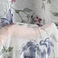 Zasłona biało, bordowa z wzorem letnich kwiatów z etaminy 140x250 cm przelotka - ALICE