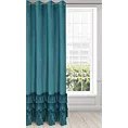 Zasłona welwetowa ciemnoturkusowa zdobiona falbanami 140x250 przelotka - CHARLOTTE 1