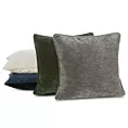 Poszewka na poduszkę 45x45 cm stalowa z szenilowej tkaniny i wypustką na brzegach KLARA 03