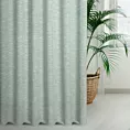 Zasłona szyta na taśmie 5 cm miętowa z matowej luźnotkanej tkaniny z efektem melanżu, wykończona obciążnikiem