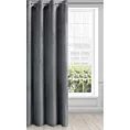 Zasłona grafitowa z matowego welwetu 140x250 cm przelotka - MELANIE