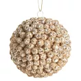 Bombka choinkowa zdobiona wypukłym wzorem i lśniącymi drobinkami