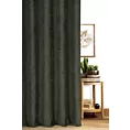 Zasłona szyta na taśmie 5 cm ciemnooliwkowa z miękkiej w dotyku tkaniny szenilowej