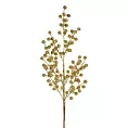 Gałązka zimowa ze złotymi kuleczkami obsypana złotym brokatem