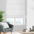 Roleta rzymska biała z gładkiej tkaniny zaciemniającej typu dimout