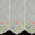 Tkanina firanowa zazdrostka z etaminy zdobiona haftem kwiatów