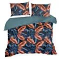 EUROFIRANY NOVA Komplet pościeli OVIEDO z wysokogatunkowej satyny bawełnianej z nadrukiem kolorowych liści