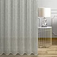 Firana szyta na flexach kremowa z matowej tkaniny z efektem pionowych prążków, wykończona obciążnikiem