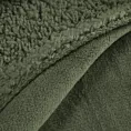 Koc 150x200 oliwkowy z miękkiego polaru ze strukturą baranka TEDY Eurofirany Premium