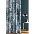 Zasłona szyta na flexach turkusowo srebrna z welwetowej tkaniny z błyszczącym nadrukiem