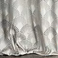 Zasłona szyta na taśmie 5 cm MIKKA srebrna z ekskluzywnej tkaniny z modnym wzorem wachlarzowym