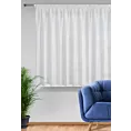 Firana biała o strukturze drobnego deszczyku wzór pionowy 350x160 cm taśma REBECCA