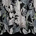 Zasłona biało, srebrna z nadrukiem kwiatów 140x270 cm przelotka - SAGI