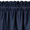 Zasłona granatowa z falbaną z tkaniny o płóciennym splocie 140x230 cm taśma - LENA