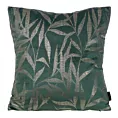 Poszewka na poduszkę 45x45 cm welwetowa kolor ciemnomiętowy ze złocistym nadrukiem liści BLINK 22