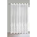 Firana biała z siateczki zdobiona haftem 300x250 cm przelotka - TALINA