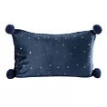 Poszewka na poduszkę dwustronna 30x50 cm welwetowa kolor granatowy z motywem świątecznym