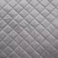 Narzuta welwetowa srebrna 220x240 cm pikowana metodą hot press w geometryczny wzór LUIZ 5 Design 91