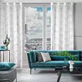 Dekoracja okienna biała z żakardowym wzorem w liście 140x250 cm przelotka - NATALY