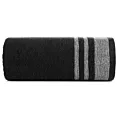 Ręcznik kąpielowy 50x90 cm bawełniany kolor czarny z ozdobną bordiurą 500 g/m2 MERY