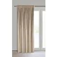 Zasłona kremowo, srebrna welwetowa z nakrapianym nadrukiem 135x270 cm taśma - AVENA