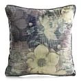 Poszewka na poduszkę 45x45 cm welwetowa fioletowo, granatowa z roślinnym nadrukiem VELVET 201
