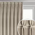 Zasłona beżowa z welwetowej tkaniny 80x270 cm (wymiar podany na gotowo) system flex - MELANIE