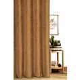 Zasłona szyta na taśmie 5 cm ceglasta z miękkiej w dotyku tkaniny szenilowej